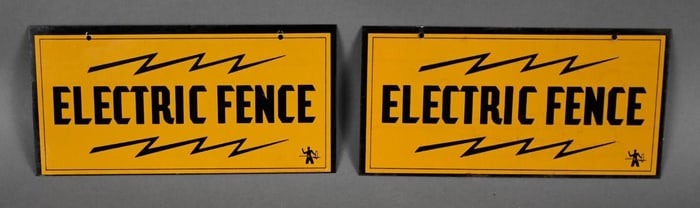 Lot of (2) Electric Fence Signs