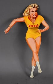 Veedol Skating Girl Metal Sign (long hair )(TAC)