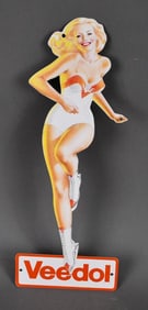 Veedol Skating Girl Metal Sign (new logo) (TAC)