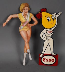 Veedol & ESSO Pinup Metal Sign