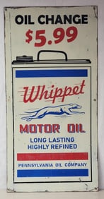 Fantasy Whippet Motor Oil Metal Sign