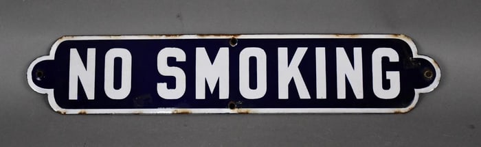 No Smoking Porcelain Sign