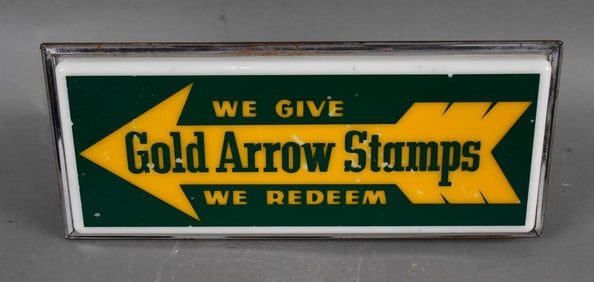 We Give Gold Arrow Stamps Plastic Lighted Sign