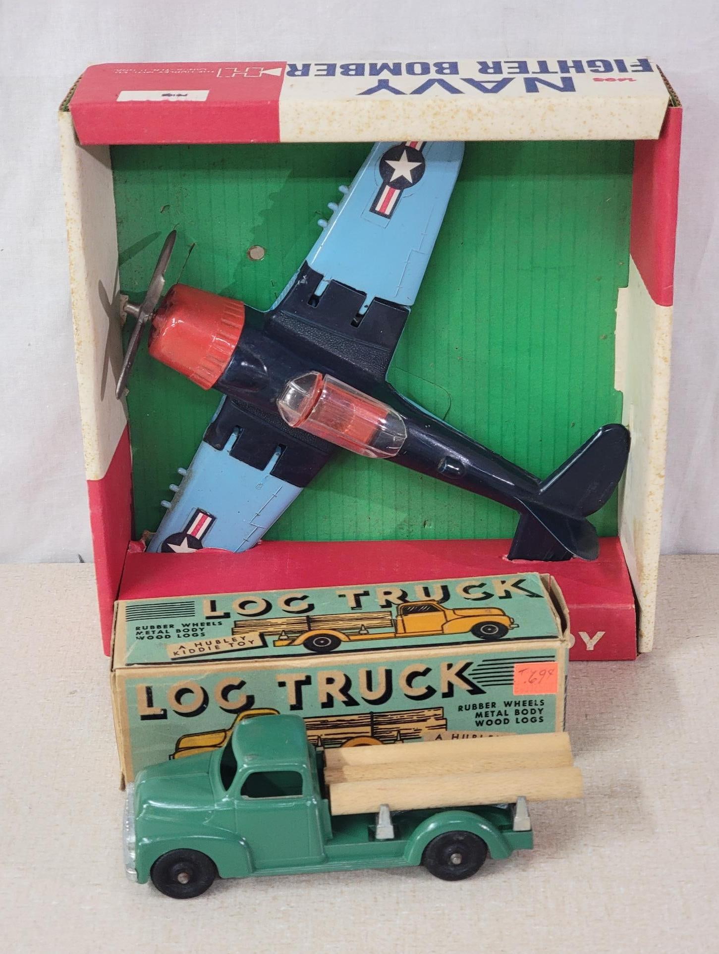 Hubley Navy Fighter/Bomber & Log Truck (1 of 5)