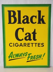 Black Cat Cigarettes "Always Fresh!" Metal Sign (TAC)