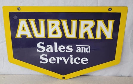 Reproduction Auburn Sales & Service Porcelain Sign