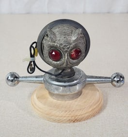 Owl w/Ruby Red Lighted Eyes Mascot Moto Meter w/Dog Bone
