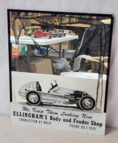 Ellingham's Body & Fender Shop w/Sprint Car Advertising Mirror