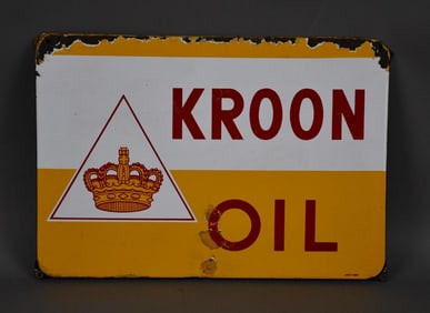 Kroon Oil w/Crown Logo Porcelain Sign (TAC)