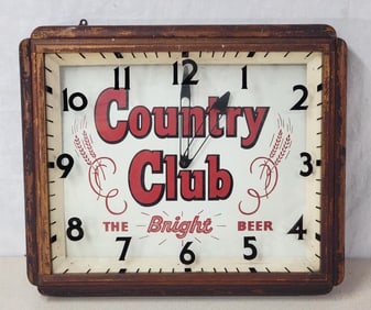 Country Club "The Bright Beer" Clock