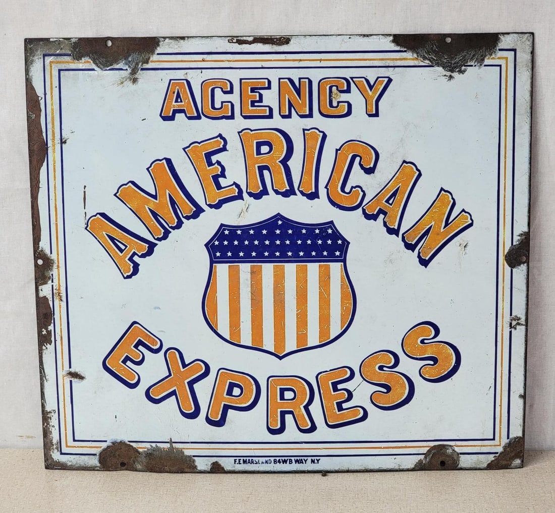 Agency American Express w/Logo Porcelain Sign (TAC) (1 of 3)