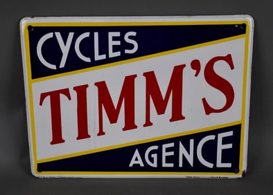 Timm's Cycles Agence Porcelain Sign (TAC)