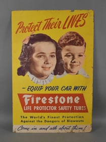 Firestone Life Protector Safety Tubes Cardboard Poster