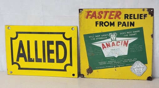 Anacin Tablets & Allied Porcelain Signs