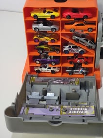 23-Hot Wheels in an V-8 Engine Style Plastic Hard Carrying Case