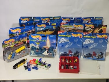 12-Hot Wheels Action Pack Micro Sets & more