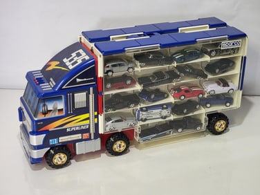 36-1/64 Scale Diecast Vehicles in a Semi Style Carrying Case