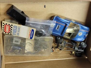 2-Boxes of HO Scale Electric Race Track and More