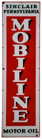 Sinclair Pennsylvania Mobiline Motor Oil Porcelain Sign (TAC)