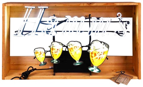 Hamm's (beer) w/Four Glasses Window Neon Sign