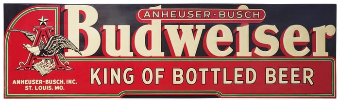 Anheuser-Busch Budweiser "King of Bottled Beer" Metal Sign (TAC)