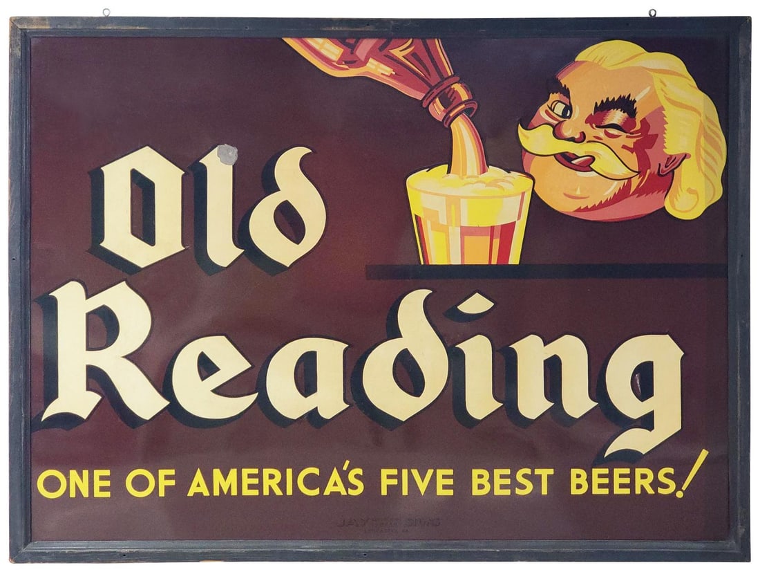 Old Reading "One of America's Five Best Beers!" Metal Sign (TAC) (1 of 6)