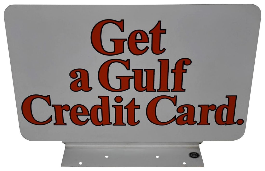 Get a Gulf Credit Card Metal Pump Topper Sign (TAC) (1 of 8)