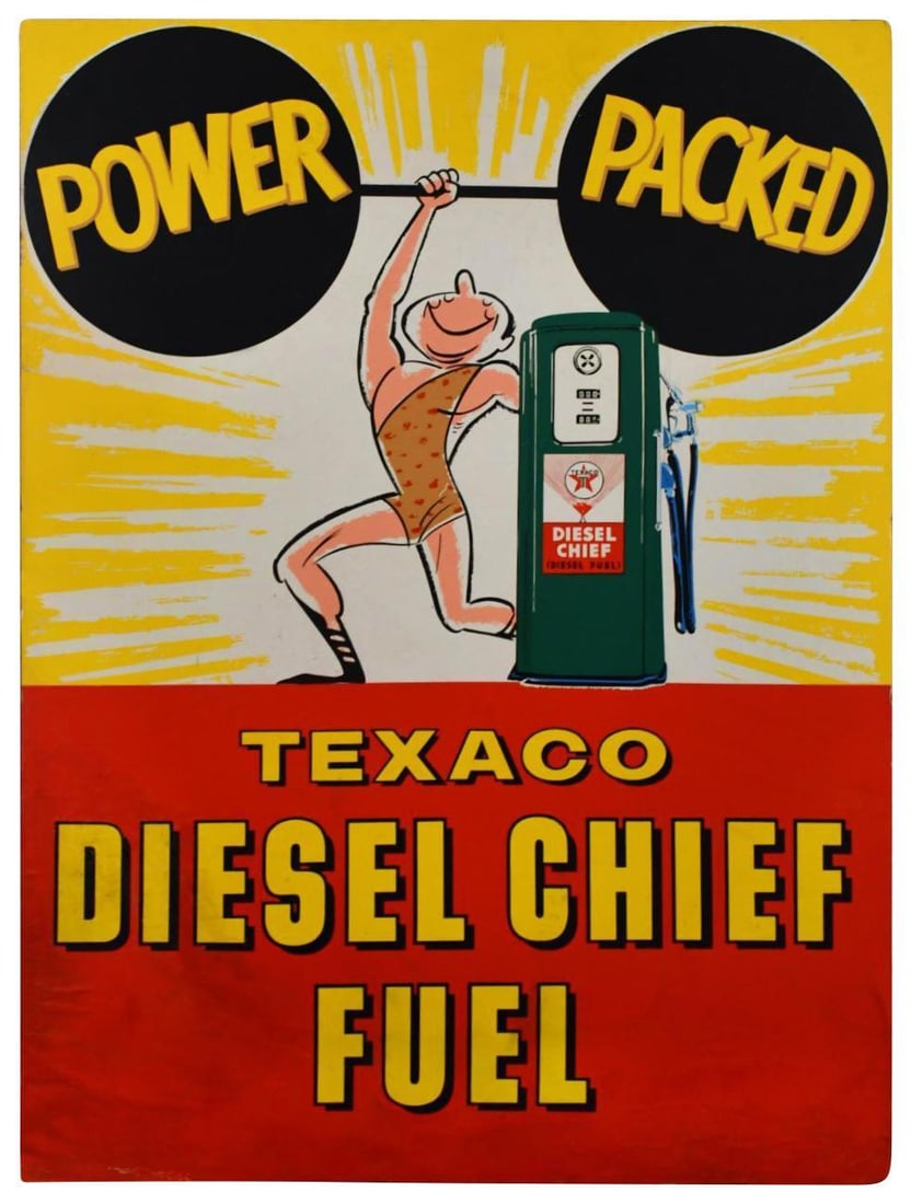Texaco Diesel Chief Fuel Cardboard Easel-Back Sign (TAC) (1 of 6)