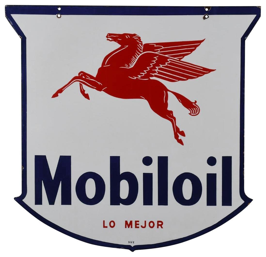 Mobiloil w/Pegasus "Lo Mejor" The Best Porcelain Sign (TAC) (1 of 10)