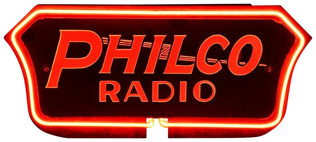 Philco Radio Etched Glass Neon Counter-Top Sign (1 of 7)