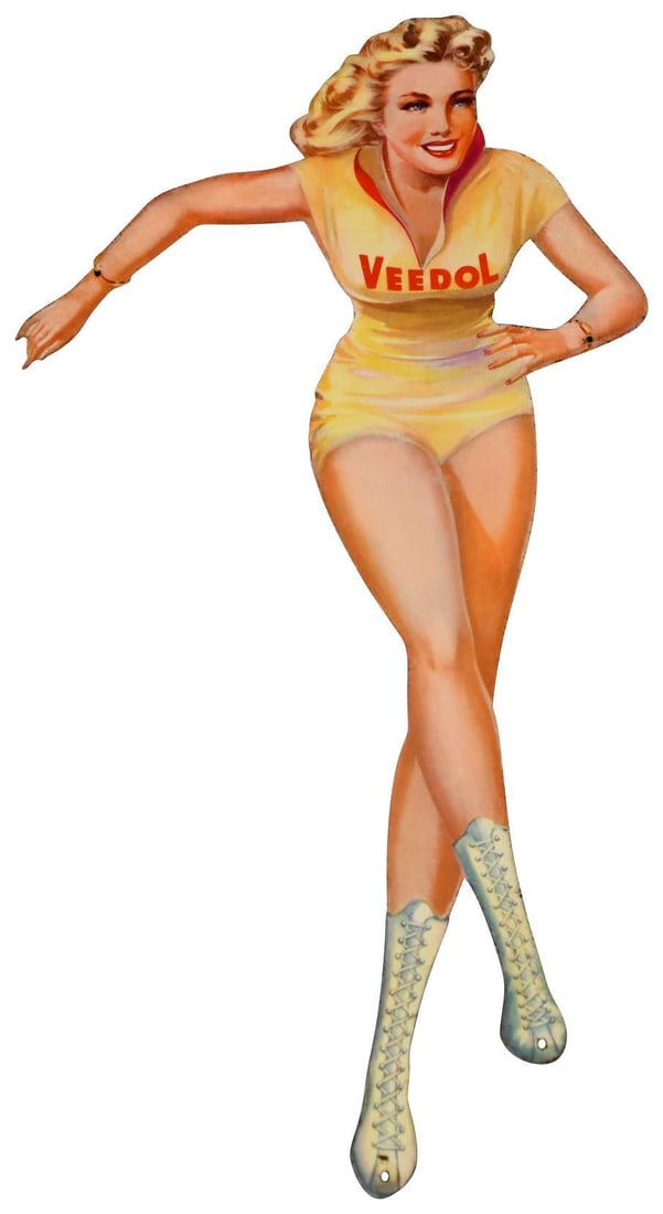 Veedol Skating Girl Metal Sign (long hair )(TAC) (1 of 6)