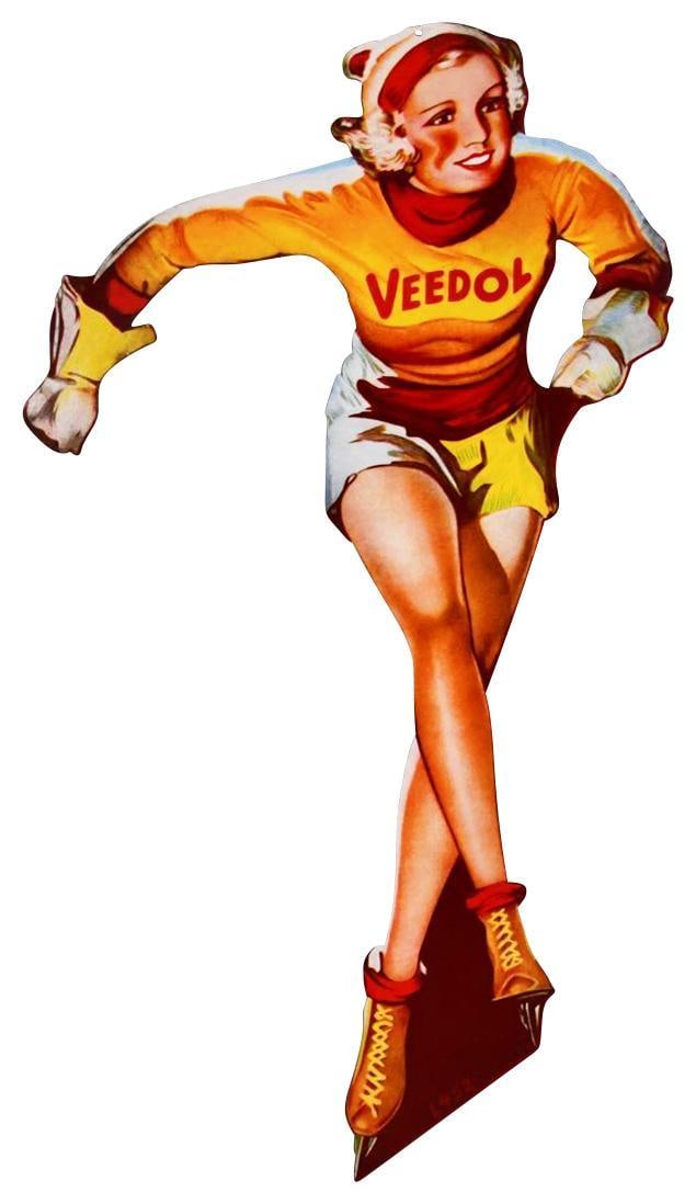 Veedol Skating Girl Metal Sign (TAC) (1 of 5)