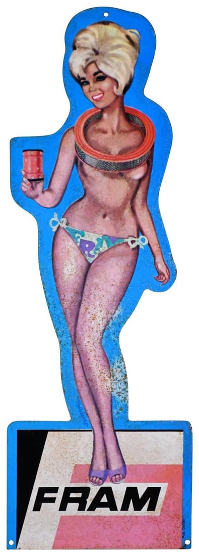 Fram (filters) Pin-up Girl in a Bikini Metal Sign (TAC) (1 of 5)