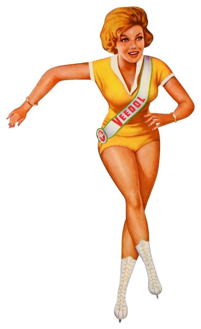 Veedol Skating Girl (short hair) Metal Sign (TAC) (1 of 5)