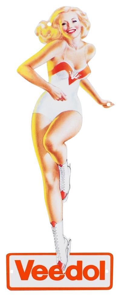 Veedol Skating Girl Pin-up Metal Sign (TAC) (1 of 5)