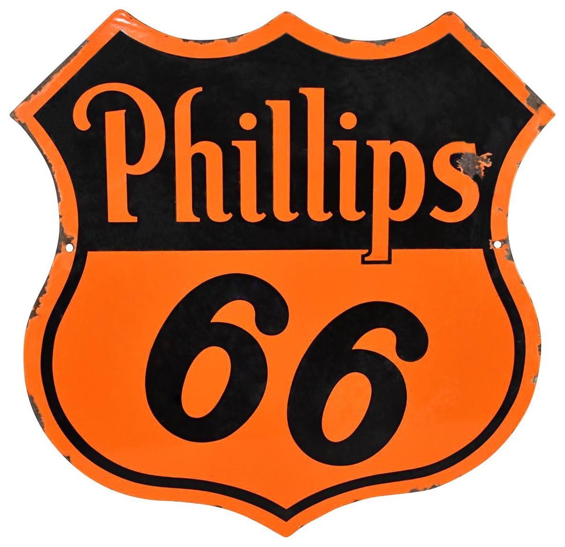 Phillips 66 (orange & black) Porcelain Sign (TAC) (1 of 8)