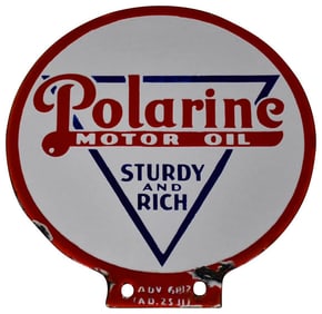 Polarine Motor Oil Sturdy & Rich Porcelain Lubster Sign (TAC)