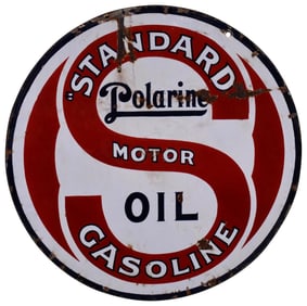 "Standard" Motor Gasoline Polarine Oil Porcelain Sign (TAC)