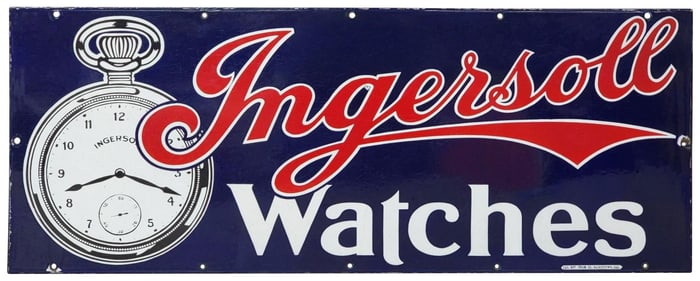 Ingersoll Watches w/Image Porcelain Sign (TAC)