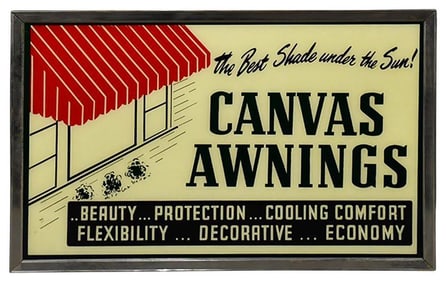 Canvas Awnings "Best Shade Under the Sun" Lighted Sign NIB