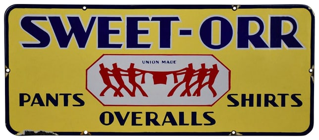 Sweet-Orr Pants Overall Shirts w/Logo Porcelain Sign (TAC)