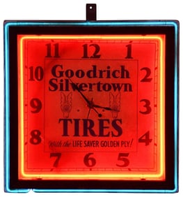 Goodrich Silvertown Tires Neon Clock