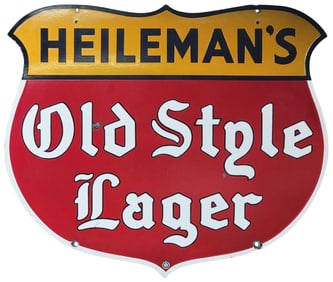 Heileman's Old Style Lager Porcelain Sign (TAC)