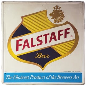 Falstaff Beer "The Choicest Product of the Brewers" Art" w/Logo Metal Sign (TAC)