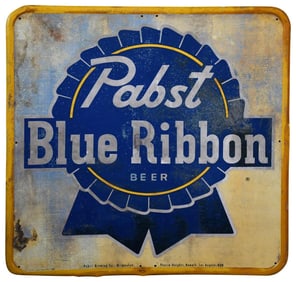 Pabst Blue Ribbon Beer Metal Sign