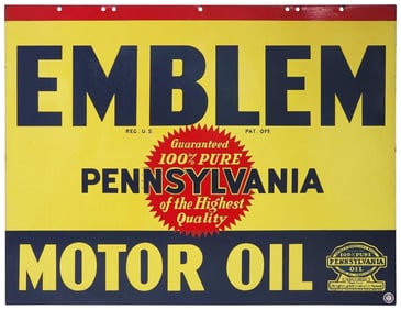 Emblem Pennsylvania Motor Oil Metal Sign (TAC)