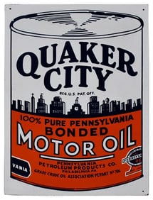 Quaker City Motor Oil Metal Sign (TAC)