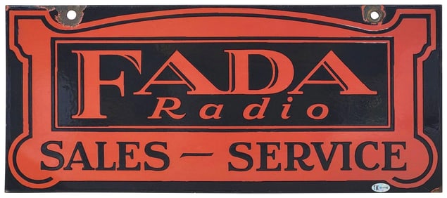 Fada Radio Sales Service Porcelain Sign (TAC)