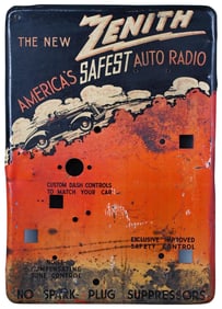 Zenith America's Safest Auto Radio Metal Display Sign (TAC)