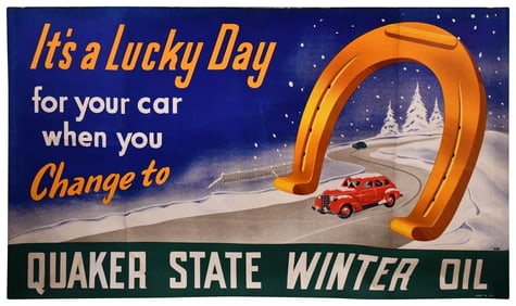 Quaker State Winter Oil Heavy Paper Poster
